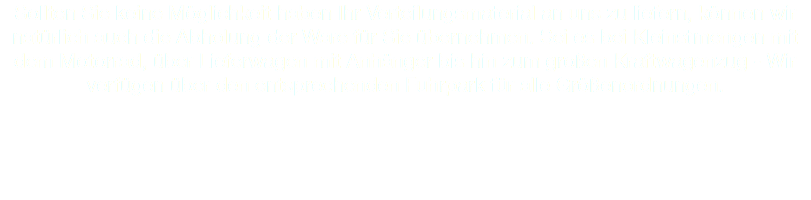 Sollten Sie keine Möglichkeit haben Ihr Verteilungsmaterial an uns zu liefern, können wir natürlich auch die Abholung der Ware für Sie übernehmen. Sei es bei Kleinstmengen mit dem Motorrad, über Lieferwagen mit Anhänger bis hin zum großen Kraftwagenzug - Wir verfügen über den entsprechenden Fuhrpark für alle Größenordnungen. 